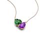 4 - Zuri 1.40 ctw Heart Shape Created Emerald with Pear Shape Amethyst Toi Et Moi Women Pendant Necklace 