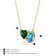 3 - Zuri 1.60 ctw Heart Shape Created Emerald with Pear Shape Blue Topaz Toi Et Moi Women Pendant Necklace 