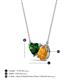 3 - Zuri 1.40 ctw Heart Shape Created Emerald with Pear Shape Citrine Toi Et Moi Women Pendant Necklace 