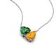 4 - Zuri 1.40 ctw Heart Shape Created Emerald with Pear Shape Citrine Toi Et Moi Women Pendant Necklace 