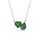 1 - Zuri 1.55 ctw Heart with Pear Shape Created Emerald Toi Et Moi Women Pendant Necklace 
