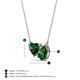 3 - Zuri 1.55 ctw Heart with Pear Shape Created Emerald Toi Et Moi Women Pendant Necklace 