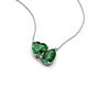 4 - Zuri 1.55 ctw Heart with Pear Shape Created Emerald Toi Et Moi Women Pendant Necklace 