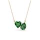 1 - Zuri 1.55 ctw Heart with Pear Shape Created Emerald Toi Et Moi Women Pendant Necklace 
