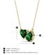 3 - Zuri 1.55 ctw Heart with Pear Shape Created Emerald Toi Et Moi Women Pendant Necklace 