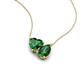 4 - Zuri 1.55 ctw Heart with Pear Shape Created Emerald Toi Et Moi Women Pendant Necklace 