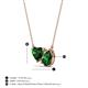 3 - Zuri 1.55 ctw Heart with Pear Shape Created Emerald Toi Et Moi Women Pendant Necklace 