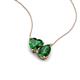 4 - Zuri 1.55 ctw Heart with Pear Shape Created Emerald Toi Et Moi Women Pendant Necklace 
