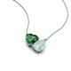 4 - Zuri 1.10 ctw Heart Shape Created Emerald with Pear Shape Opal Toi Et Moi Women Pendant Necklace 