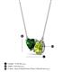 3 - Zuri 1.55 ctw Heart Shape Created Emerald with Pear Shape Peridot Toi Et Moi Women Pendant Necklace 