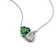 4 - Zuri 1.50 ctw Heart Shape Created Emerald with Pear Shape IGI Cert. Lab Grown Diamond Women Pendant Necklace 