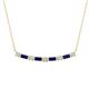 1 - Nayla 0.90 ctw Lab Grown Diamonds Round with Baguette Blue Sapphire Alternating Women Bar Pendant Necklace 