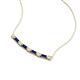 4 - Nayla 0.90 ctw Lab Grown Diamonds Round with Baguette Blue Sapphire Alternating Women Bar Pendant Necklace 