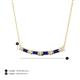 3 - Nayla 0.90 ctw Lab Grown Diamonds Round with Baguette Blue Sapphire Alternating Women Bar Pendant Necklace 