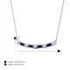 3 - Nayla 0.90 ctw Lab Grown Diamonds Round with Baguette Blue Sapphire Alternating Women Bar Pendant Necklace 