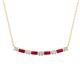 1 - Nayla 0.86 ctw Lab Grown Diamonds Round with Baguette Ruby Alternating Women Bar Pendant Necklace 