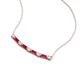 4 - Nayla 0.86 ctw Lab Grown Diamonds Round with Baguette Ruby Alternating Women Bar Pendant Necklace 