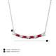 3 - Nayla 0.86 ctw Lab Grown Diamonds Round with Baguette Ruby Alternating Women Bar Pendant Necklace 