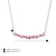 3 - Nayla 0.78 ctw Lab Grown Diamonds Round with Baguette Pink Sapphire Alternating Women Bar Pendant Necklace 