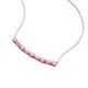 4 - Nayla 0.78 ctw Lab Grown Diamonds Round with Baguette Pink Sapphire Alternating Women Bar Pendant Necklace 