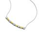 4 - Nayla 0.90 ctw Lab Grown Diamonds Round with Baguette Created Yellow Sapphire Alternating Women Bar Pendant Necklace 