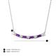 3 - Nayla 0.66 ctw Lab Grown Diamonds Round with Baguette Amethyst Alternating Women Bar Pendant Necklace 
