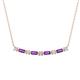 1 - Nayla 0.66 ctw Lab Grown Diamonds Round with Baguette Amethyst Alternating Women Bar Pendant Necklace 