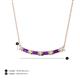 3 - Nayla 0.66 ctw Lab Grown Diamonds Round with Baguette Amethyst Alternating Women Bar Pendant Necklace 