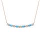 1 - Nayla 0.74 ctw Lab Grown Diamonds Round with Baguette Blue Topaz Alternating Women Bar Pendant Necklace 