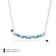 3 - Nayla 0.74 ctw Lab Grown Diamonds Round with Baguette Blue Topaz Alternating Women Bar Pendant Necklace 
