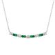 1 - Nayla 0.58 ctw Lab Grown Diamonds Round with Baguette Emerald Alternating Women Bar Pendant Necklace 