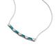 4 - Nayla 0.74 ctw Lab Grown Diamonds Round with Baguette London Blue Topaz Alternating Women Bar Pendant Necklace 