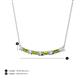 3 - Nayla 0.78 ctw Lab Grown Diamonds Round with Baguette Peridot Alternating Women Bar Pendant Necklace 