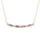 1 - Nayla 0.74 ctw Lab Grown Diamonds Round with Baguette Pink Tourmaline Alternating Women Bar Pendant Necklace 