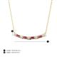 3 - Nayla 0.74 ctw Lab Grown Diamonds Round with Baguette Pink Tourmaline Alternating Women Bar Pendant Necklace 