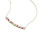 4 - Nayla 0.74 ctw Lab Grown Diamonds Round with Baguette Pink Tourmaline Alternating Women Bar Pendant Necklace 