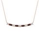 1 - Nayla 0.90 ctw Lab Grown Diamonds Round with Baguette Red Garnet Alternating Women Bar Pendant Necklace 