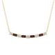 1 - Nayla 0.90 ctw Lab Grown Diamonds Round with Baguette Red Garnet Alternating Women Bar Pendant Necklace 