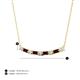 3 - Nayla 0.90 ctw Lab Grown Diamonds Round with Baguette Red Garnet Alternating Women Bar Pendant Necklace 