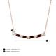 3 - Nayla 0.90 ctw Lab Grown Diamonds Round with Baguette Red Garnet Alternating Women Bar Pendant Necklace 