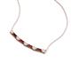 4 - Nayla 0.90 ctw Lab Grown Diamonds Round with Baguette Red Garnet Alternating Women Bar Pendant Necklace 