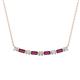 1 - Nayla 0.82 ctw Lab Grown Diamonds Round with Baguette Rhodolite Garnet Alternating Women Bar Pendant Necklace 