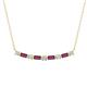 1 - Nayla 0.82 ctw Lab Grown Diamonds Round with Baguette Rhodolite Garnet Alternating Women Bar Pendant Necklace 