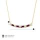 3 - Nayla 0.82 ctw Lab Grown Diamonds Round with Baguette Rhodolite Garnet Alternating Women Bar Pendant Necklace 