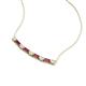 4 - Nayla 0.82 ctw Lab Grown Diamonds Round with Baguette Rhodolite Garnet Alternating Women Bar Pendant Necklace 