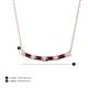 3 - Nayla 0.82 ctw Lab Grown Diamonds Round with Baguette Rhodolite Garnet Alternating Women Bar Pendant Necklace 