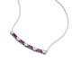 4 - Nayla 0.82 ctw Lab Grown Diamonds Round with Baguette Rhodolite Garnet Alternating Women Bar Pendant Necklace 
