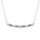 1 - Nayla 0.70 ctw Lab Grown Diamonds Round with Baguette Tanzanite Alternating Women Bar Pendant Necklace 