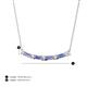 3 - Nayla 0.70 ctw Lab Grown Diamonds Round with Baguette Tanzanite Alternating Women Bar Pendant Necklace 