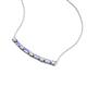 4 - Nayla 0.70 ctw Lab Grown Diamonds Round with Baguette Tanzanite Alternating Women Bar Pendant Necklace 